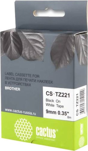 Картридж-лента для термопринтера CACTUS CS-TZ221 (аналог Brother TZ221) - 1/1