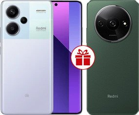 Смартфон Xiaomi Redmi Note 13 Pro+ 5G 12GB/512GB с NFC международная версия (фиолетовое сияние) и Redmi A3 3GB/64GB (зеленый лес) по акции - 1/1