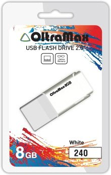 USB Flash OltraMax 240 8GB (белый) [OM-8GB-240-White] - 1/1