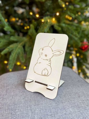 Подставка Lazer_bobr Кролик с хвостиком (белый) - 1/1