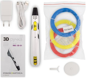 3D-ручка Поделкин Робокрафтика RBC-3D-01 (белый) - 1/1