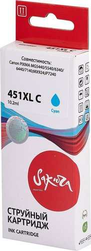 Картридж Sakura Printing SI6473B001 (аналог Canon 451XL C) - 1/1
