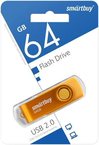 USB Flash SmartBuy Twist 64GB (желтый) - 1/1