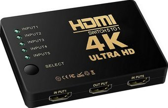 Адаптер USBTOP 5x1 HDMI UltraHD 4K 3D + пульт ДУ + внешний ИК датчик, активный - 1/1