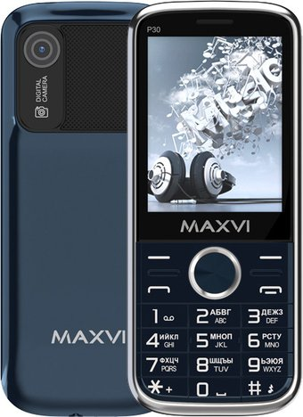 Кнопочный телефон Maxvi P30 (синий) - 1/1
