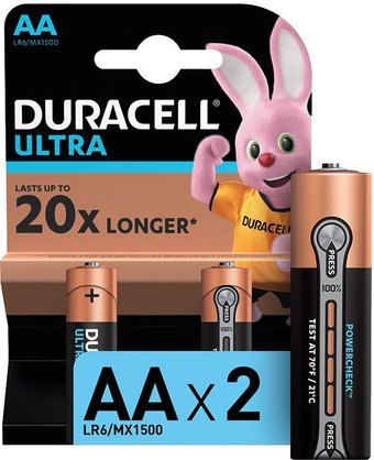 Батарейка DURACELL Ultra LR6-2BL Б0038759 2 шт - 1/1