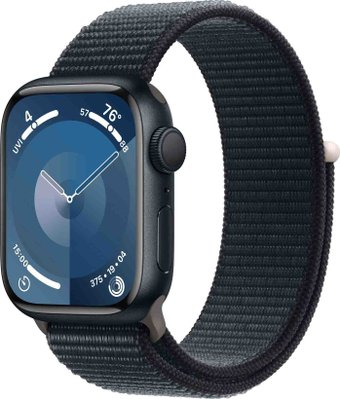 Умные часы Apple Watch Series 9 41 мм (алюминиевый корпус, полуночный/полуночный, нейлоновый ремешок) - 1/1