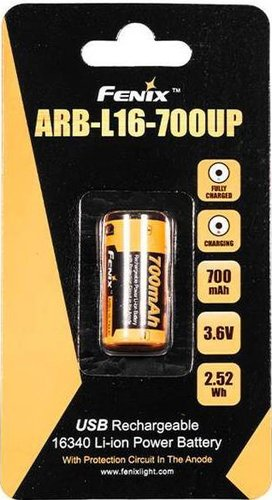 Аккумулятор Fenix 16340 700mAh ARB-L16-700UP USB 1шт - 1/1