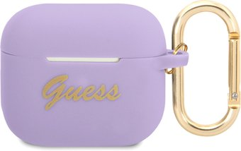 Чехол CG Mobile Guess with ring Script logo для AirPods 3 GUA3SLSMP (фиолетовый) - 1/1