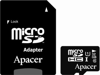 Карта памяти Apacer microSDHC UHS-I (Class 10) 32GB + адаптер (AP32GMCSH10U1-R) - 1/1