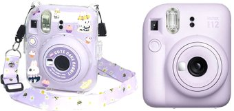 Фотоаппарат Fujifilm Instax Mini 12 (фиолетовый) + пурпурный чехол Sundays с ремнем - 1/1