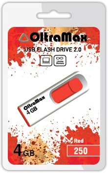 USB Flash OltraMax 250 4GB (красный) [OM-4GB-250-Red] - 1/1