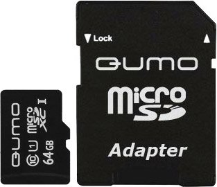 Карта памяти QUMO microSDXC UHS-1 64GB + адаптер (QM64GMICSDXC10U1) - 1/1