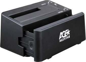 Бокс для накопителей 2.5" и 3.5" AgeStar 3UBT3-6G (черный) - 1/1