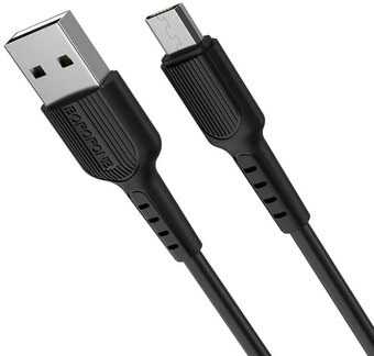Кабель Borofone BX16 microUSB 1 м (черный) - 1/1