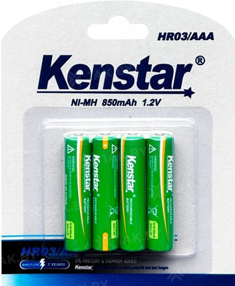 Аккумулятор Kenstar HR03/AAA Ni-Mh 850 mAh BL-4 - 1/1
