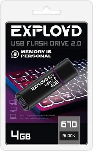 USB Flash Exployd 670 4GB (черный) - 1/1