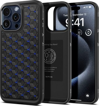 Чехол для телефона Spigen Cryo Armor для iPhone 15 Pro Max ACS06603 (черный/синий) - 1/1