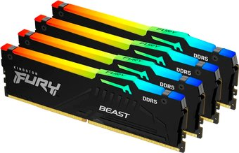 Оперативная память Kingston FURY Beast RGB 4x16ГБ DDR5 5600 МГц KF556C40BBAK4-64 - 1/1