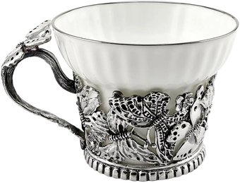 Чашка Кольчугинский мельхиор Бабочки КМ669ЧШ06 - 1/1