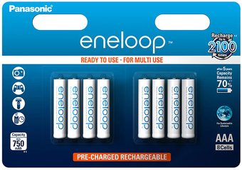 Аккумулятор Panasonic Eneloop AAA 750mAh 8 шт. (BK-4MCCE/8BE) - 1/1