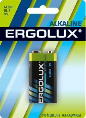 Батарейка Ergolux Alkaline 9V 6LR61 - 1/1