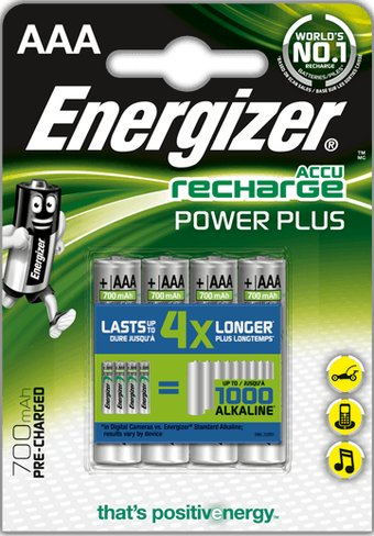 Аккумулятор Energizer Recharge Power Plus AAA 700mAh 4 шт. - 1/1