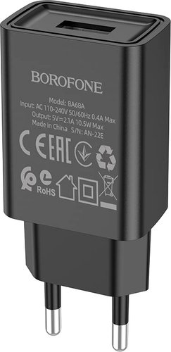 Сетевое зарядное Borofone BA68A (черный) - 1/1