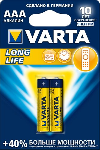 Батарейка Varta Long Life AAA 2 шт. - 1/1