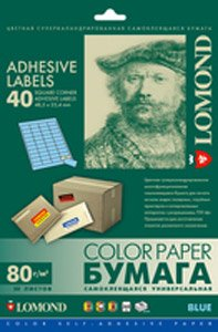 Самоклеящаяся бумага Lomond самоклеющаяся 40 делений А4 80 г/кв.м. 50 листов (2140195) - 1/1