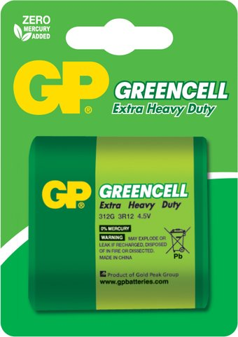 Батарейка GP Extra Heavy Duty 3R12 3R12/312G-2UE1 1шт - 1/1
