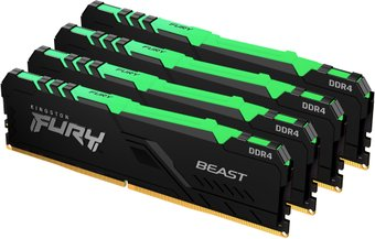 Оперативная память Kingston FURY Beast RGB 4x16GB DDR4 PC4-25600 KF432C16BBAK4/64 - 1/1