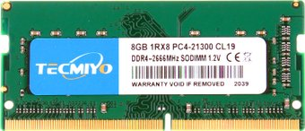 Оперативная память Tecmiyo 8ГБ DDR4 SODIMM 2666 МГц 8G1RPC4-21300S-G0 - 1/1