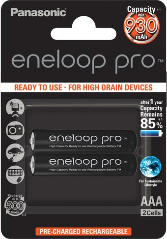 Аккумулятор Panasonic Eneloop Pro AAA 930mAh 2 шт. (BK-4HCDE/2BE) - 1/1