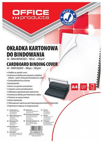 Пластиковая обложка для переплета Office Products A4 250 мкм 20232515-14 (100 шт, белый) - 1/1