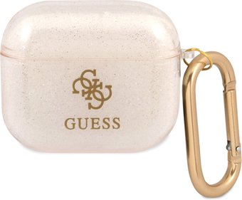 Чехол CG Mobile Guess Transparent Glitter 4G для AirPods 3 GUA3UCG4GD (золотой) - 1/1