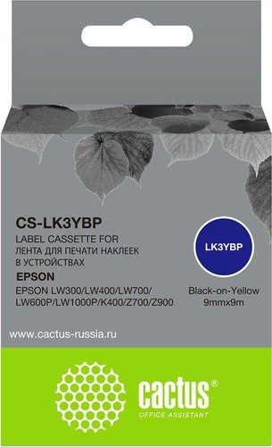 Картридж CACTUS CS-LK3YBP (аналог Epson LK3YBP) - 1/1