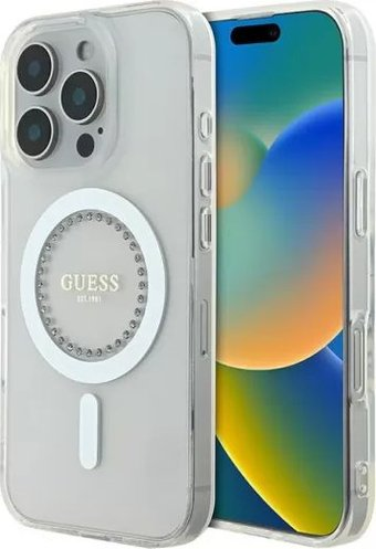 Чехол для телефона Guess PC/TPU Diamond Rhinestone Circle (MagSafe) для iPhone 16 Pro GUHMP16LPFTDTEH - 1/1