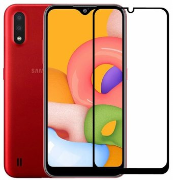 Защитное стекло Case Full Glue для Galaxy A01 (черный) - 1/1