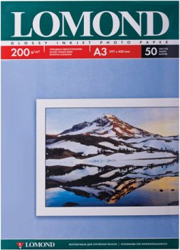 Фотобумага Lomond Глянцевая А3 200 г/кв.м. 50 листов (0102024) - 1/1