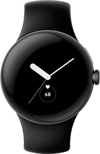 Умные часы Google Pixel Watch LTE (матовый черный/обсидиан, спортивный силиконовый ремешок) - 1/1