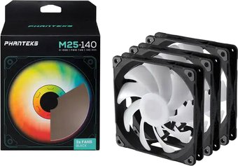 Комплект вентиляторов для корпуса Phanteks M25-140 D-RGB PH-F140M25_DRGB_PWM_BK01_3P - 1/1