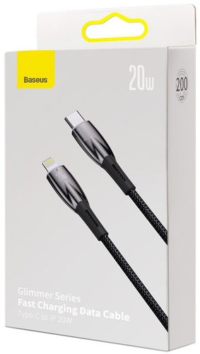 Кабель Baseus Glimmer Series USB Type-C - Lightning (2 м, черный) - 1/1