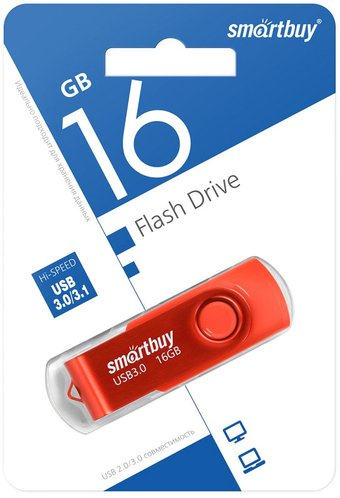 USB Flash SmartBuy Twist 3.0 16GB (красный) - 1/1
