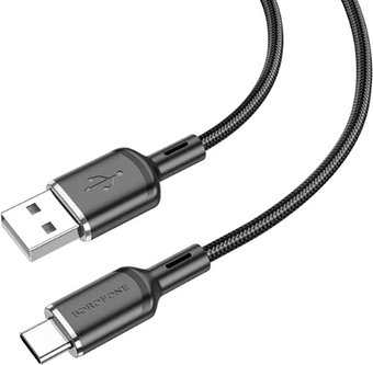 Кабель Borofone BX90 USB Type-A - USB Type-C 3A (1 м, черный) - 1/1