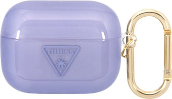 Чехол CG Mobile Guess Translucent Palm Tree для AirPods Pro GUAPLFCTPU (сиреневый) - 1/1