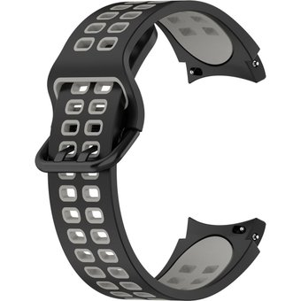 Ремешок Rumi Extreme силиконовый для Samsung Galaxy Watch4/5/6 (20 мм, черный/серый) - 1/1