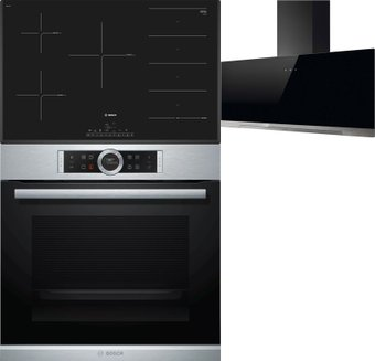 Комплект встраиваемой техники Bosch HBG655BS1 + PXV851FC1E + Elica Aplomb-RS BL/A/90 - 1/1