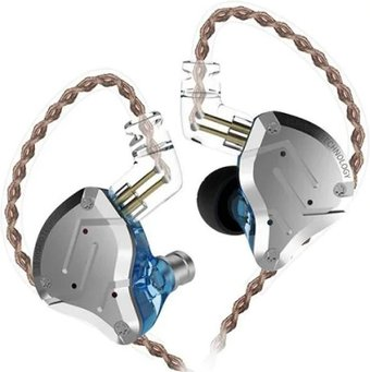 Наушники KZ Acoustics ZS10 Pro (без микрофона, серебристый/синий) - 1/1