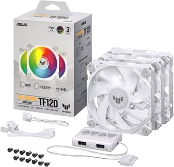 Комплект вентиляторов для корпуса с контроллером ASUS TUF Gaming TF120 ARGB Triple Fan Kit White Edition - 1/1